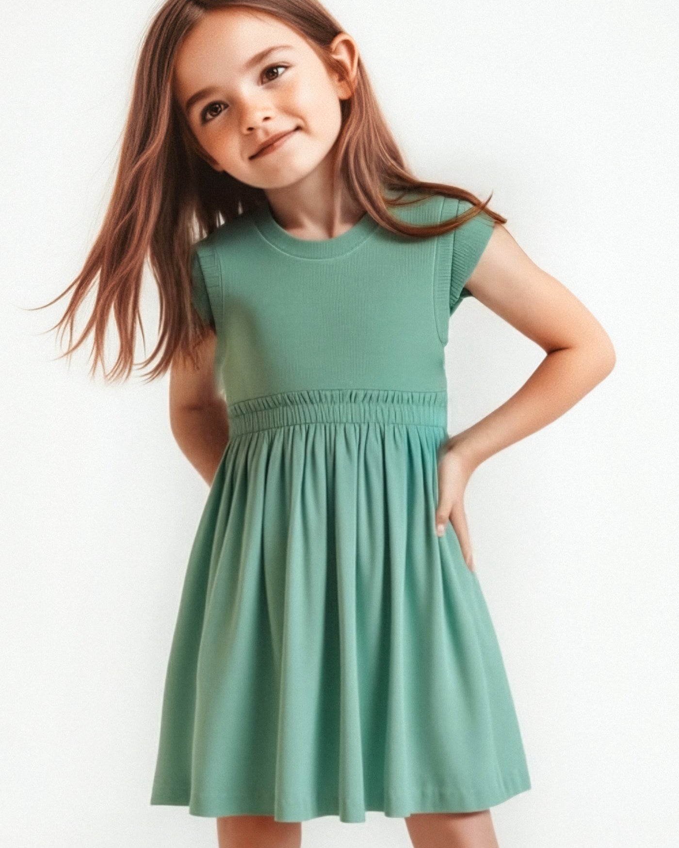 Vestito combinato a costine bambina Mayoral verde menta Mayoral Verde