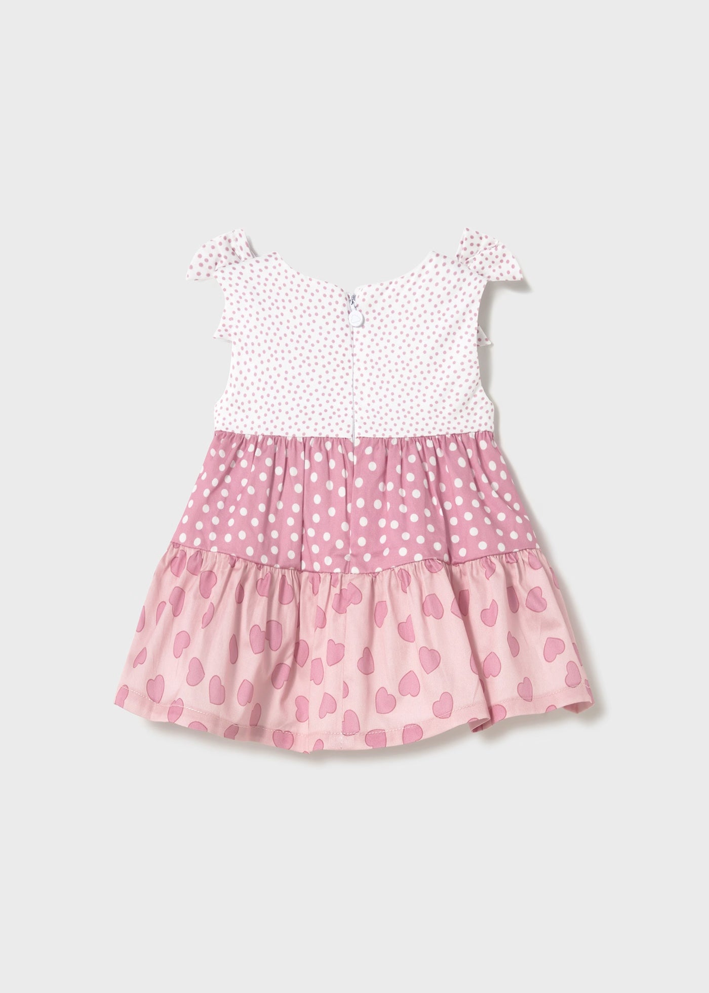 Vestito combinato volant neonata Mayoral Newborn pois orsetto rosa Mayoral Rosa
