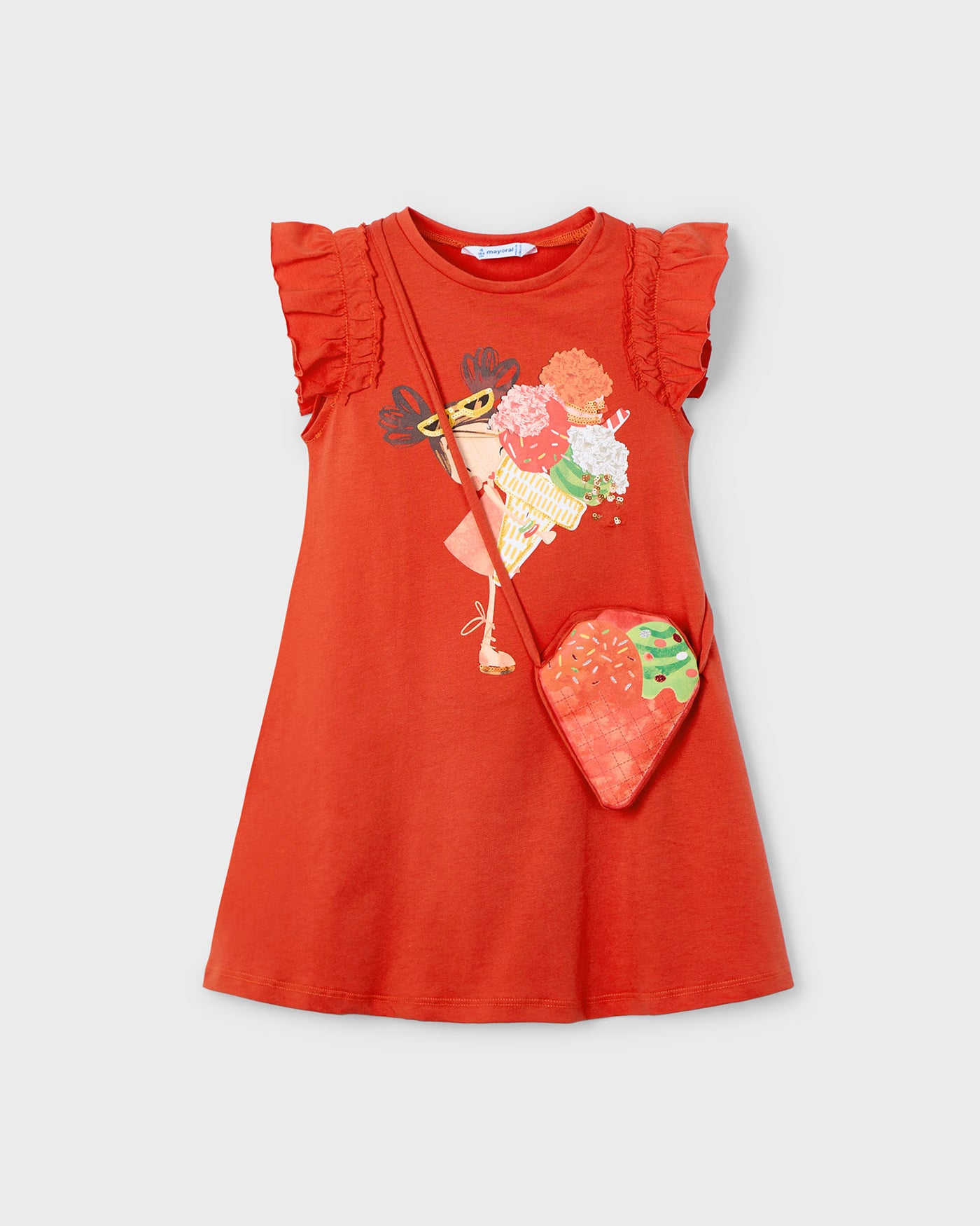 Vestito con borsa gelato bambina Mayoral paprika Mayoral Rosso