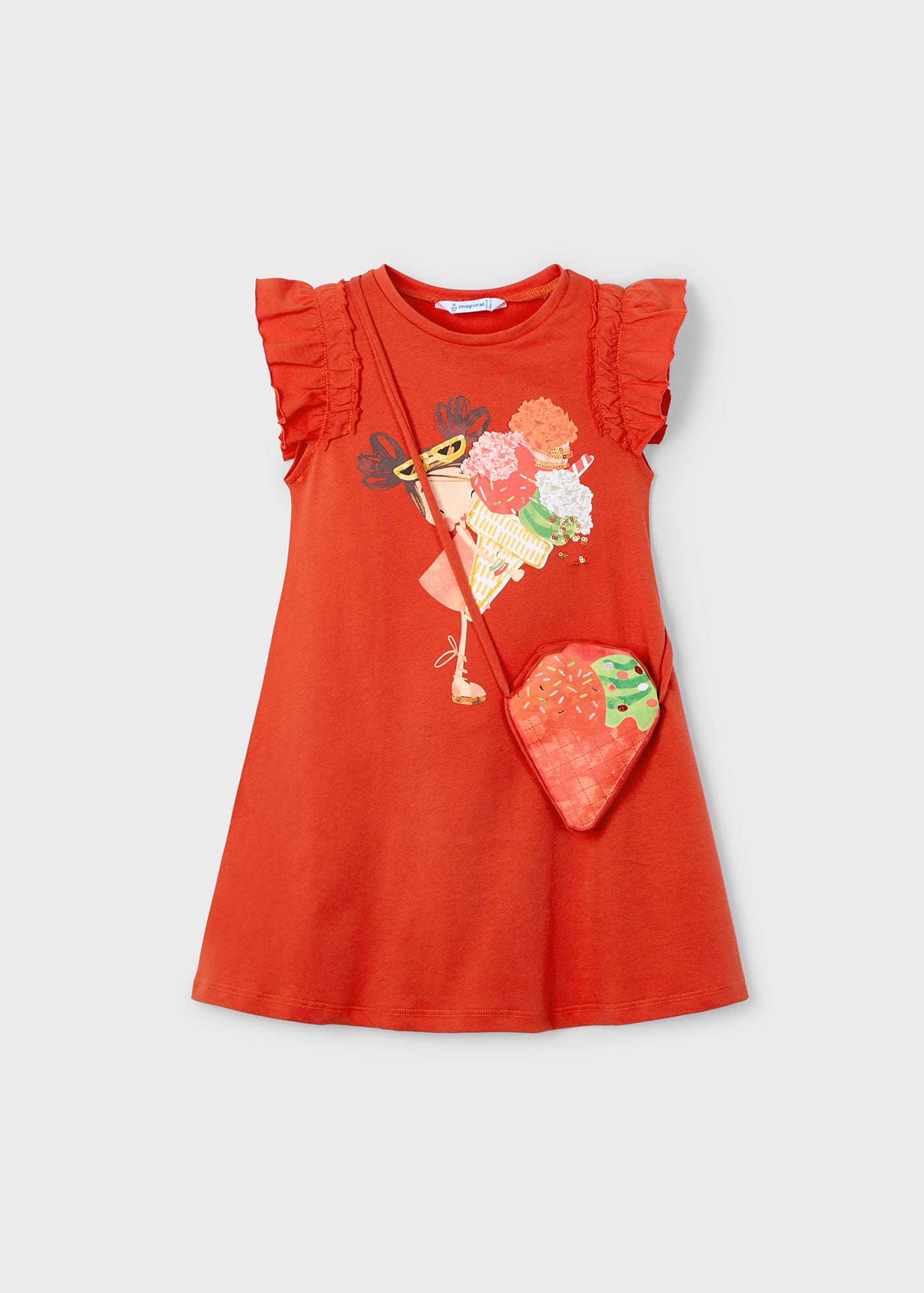 Vestito con borsa gelato bambina Mayoral paprika Mayoral Rosso