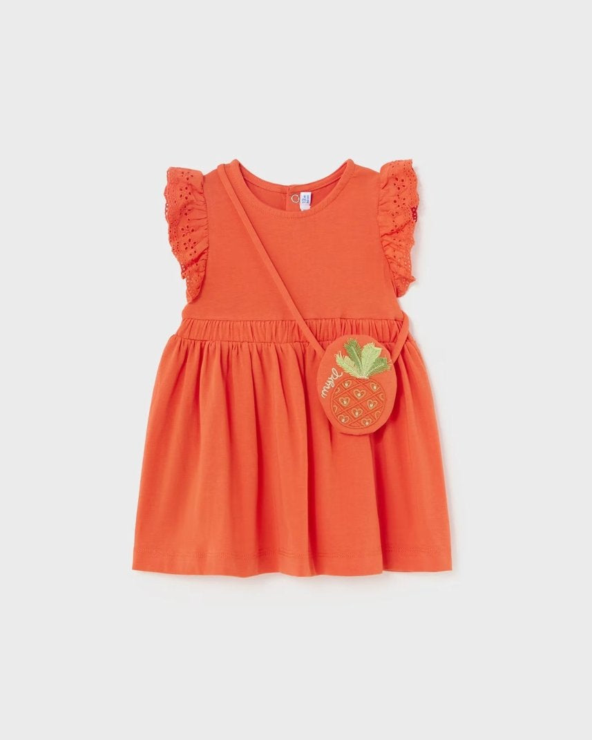 Vestito con borsetta fresco cotone neonata Mayoral arancione Mayoral Arancione