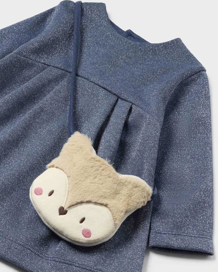 Vestito con borsetta scoiattolo neonata Mayoral blu indaco Mayoral Blu