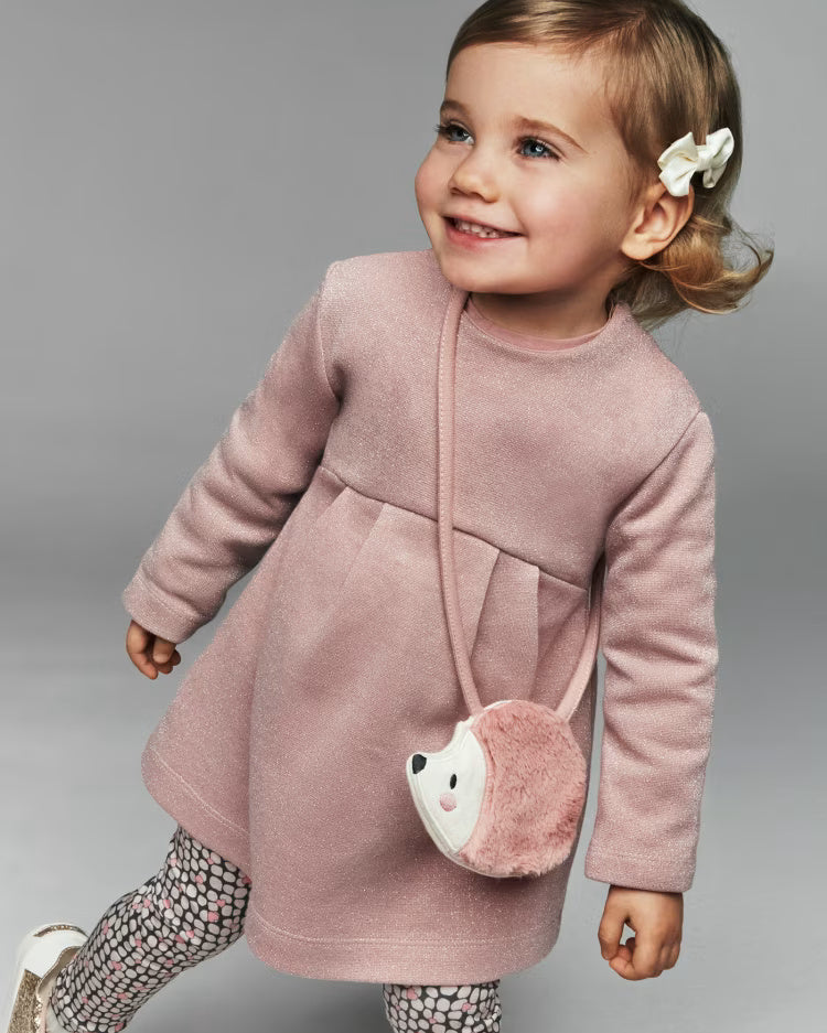 Vestito con borsetta riccio neonata Mayoral Rosa lurex Mayoral Rosa