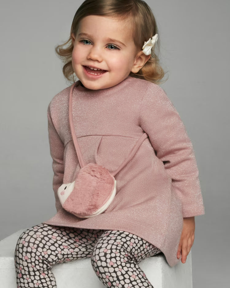 Vestito con borsetta riccio neonata Mayoral Rosa lurex Mayoral Rosa