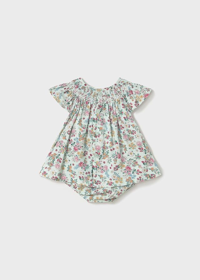 Vestito con copri pannolino neonata Mayoral Newbonr verde floreale Mayoral Verde