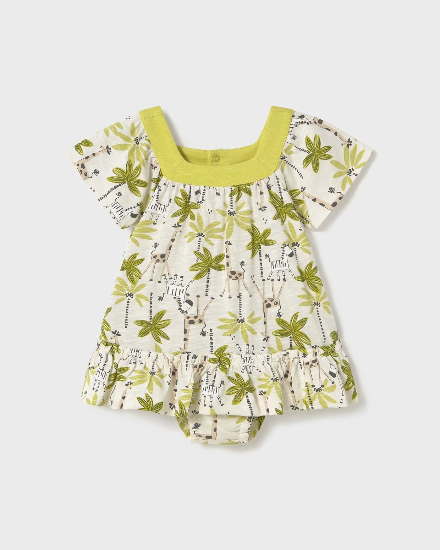 Vestito con copri pannolino neonata Mayoral Palme verde pistacchio Mayoral Verde