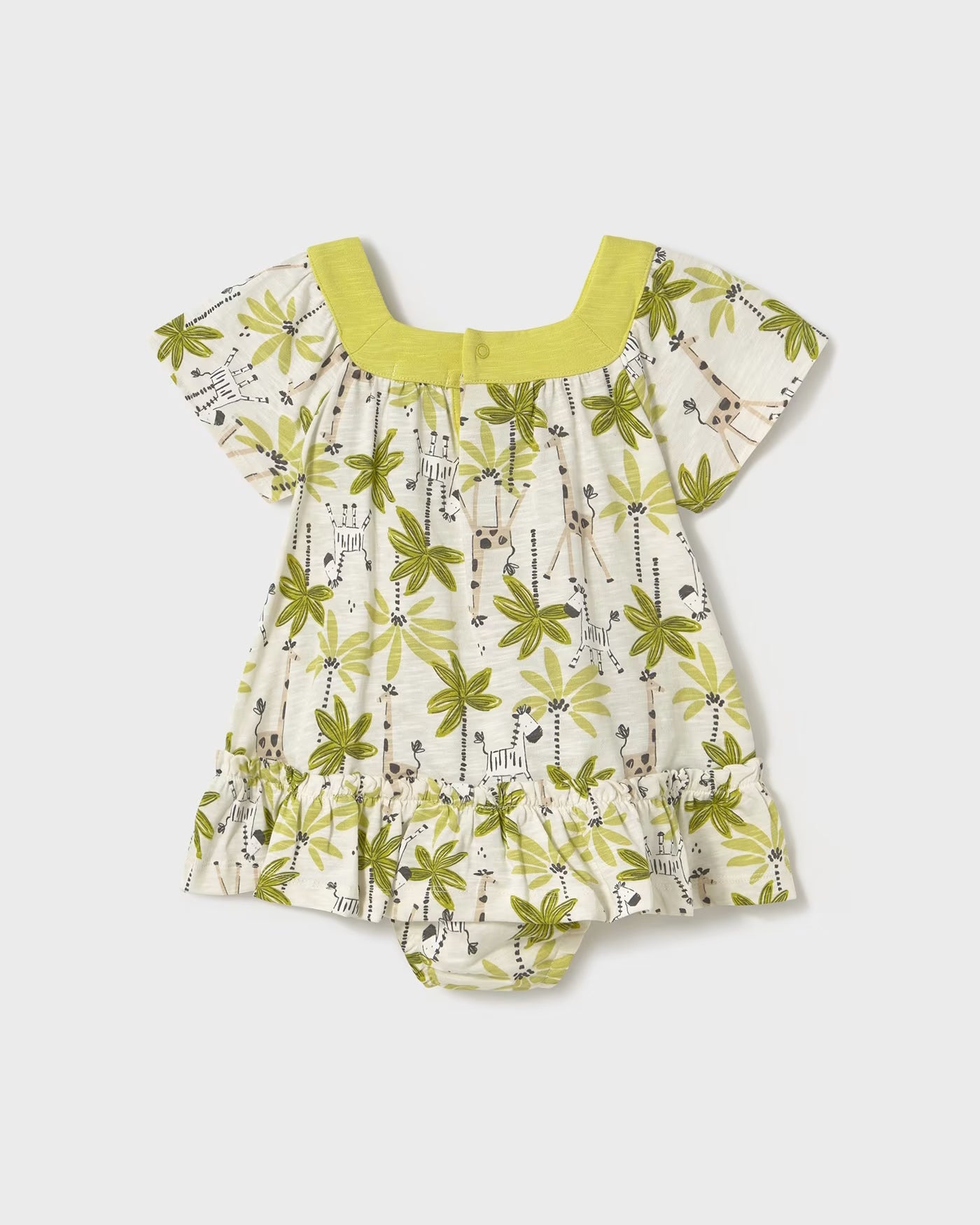 Vestito con copri pannolino neonata Mayoral Palme verde pistacchio Mayoral Verde