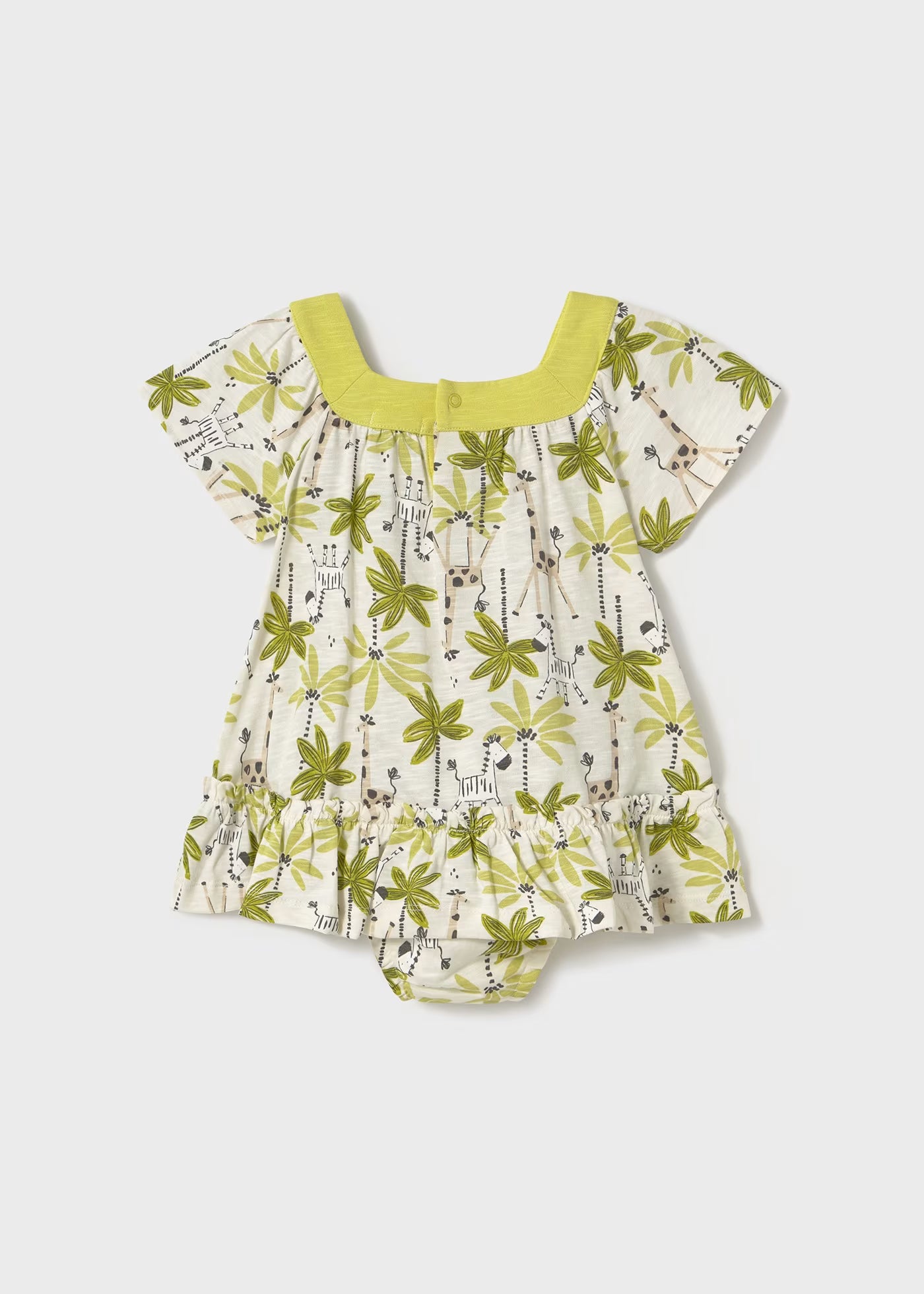 Vestito con copri pannolino neonata Mayoral Palme verde pistacchio Mayoral Verde