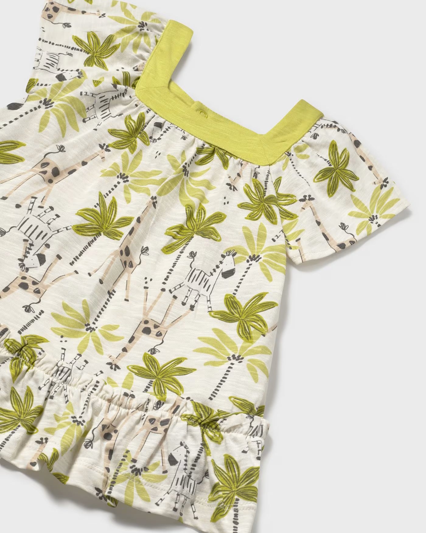 Vestito con copri pannolino neonata Mayoral Palme verde pistacchio Mayoral Verde