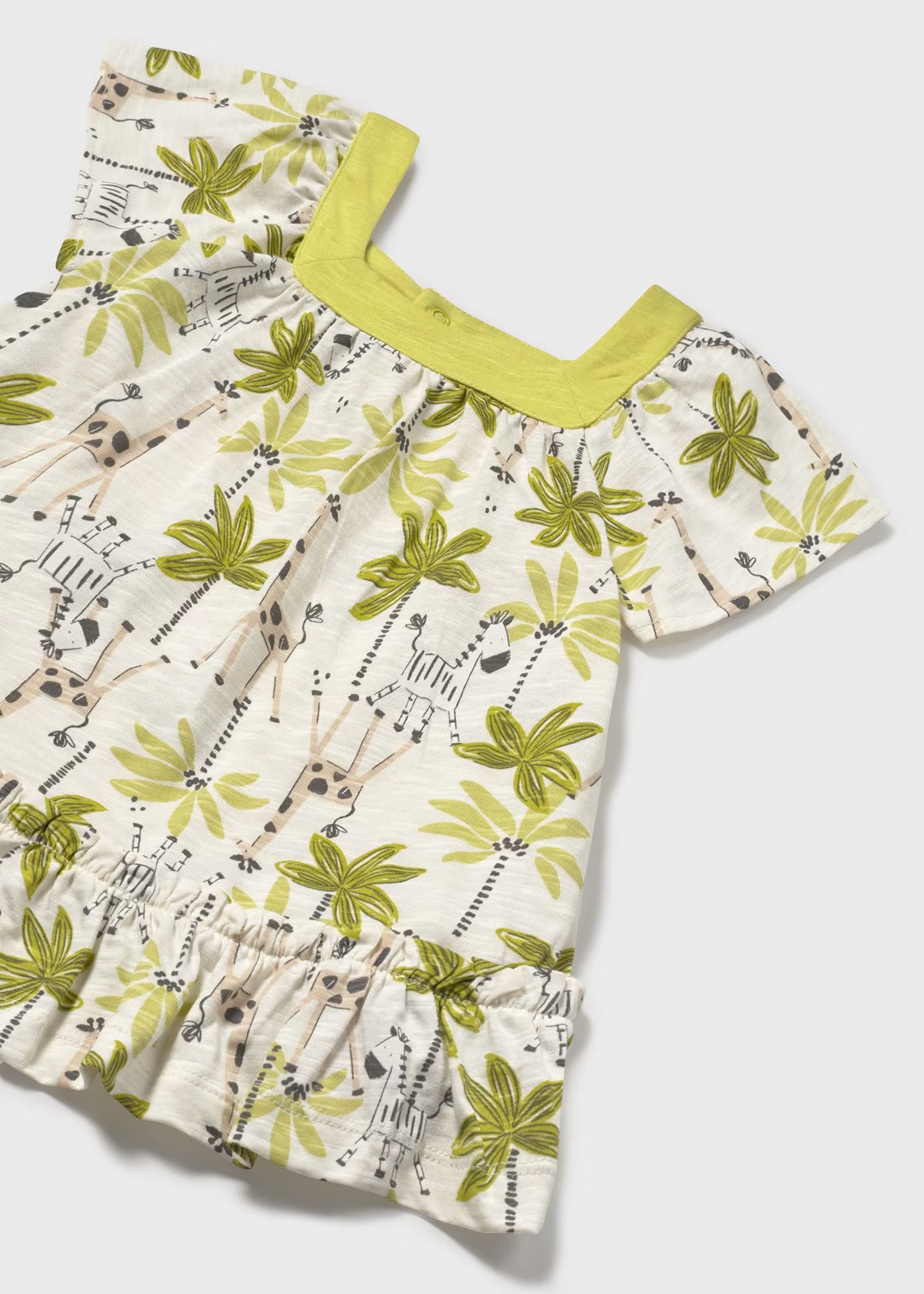 Vestito con copri pannolino neonata Mayoral Palme verde pistacchio Mayoral Verde