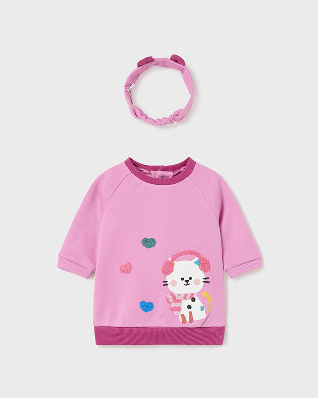 Vestito con fascetta casual neonata Mayroal Newborn rosa Mayoral Rosa