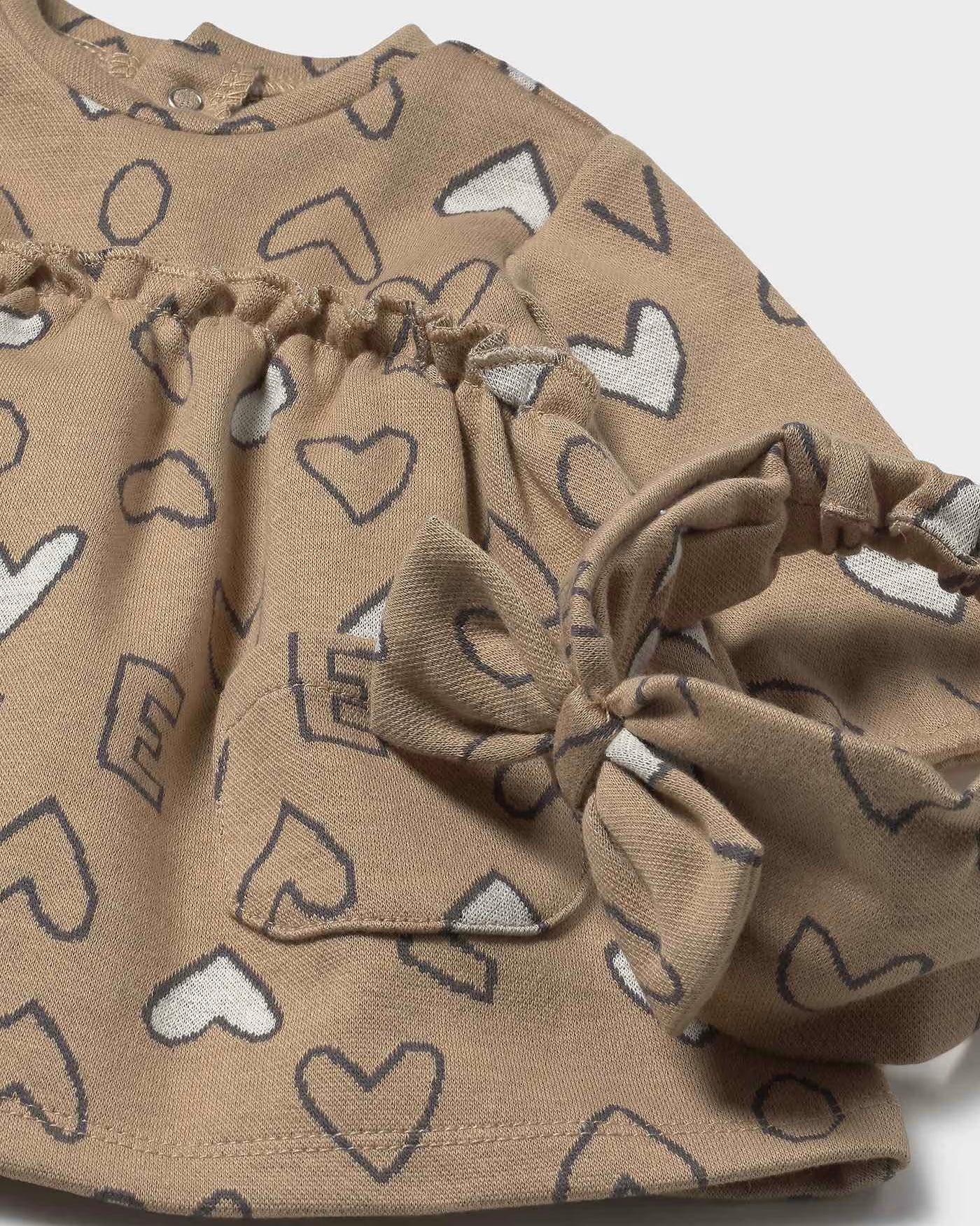 Vestito con fascia jacquard neonata Mayoral Newborn caramello cuori Mayoral 0-1 Mesi 55cm
