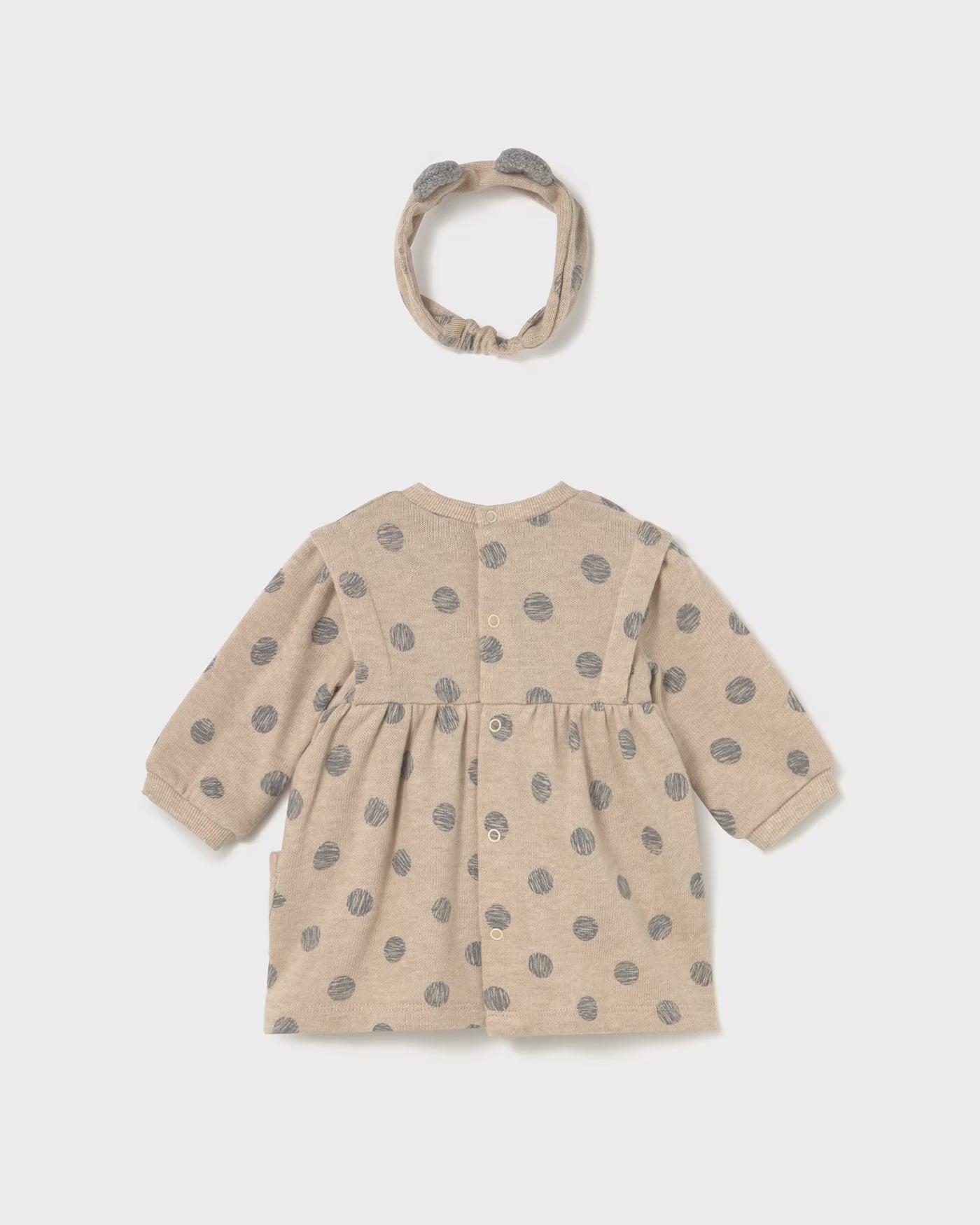 Vestito con fascia neonata Mayoral Newborn brige pois grigio Mayoral 0-1 Mesi 55cm