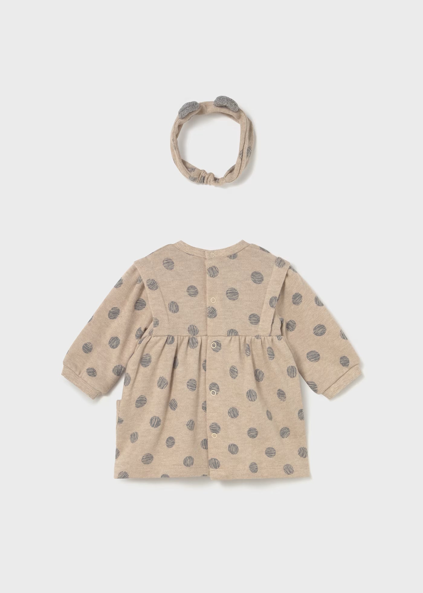 Vestito con fascia neonata Mayoral Newborn brige pois grigio Mayoral 0-1 Mesi 55cm
