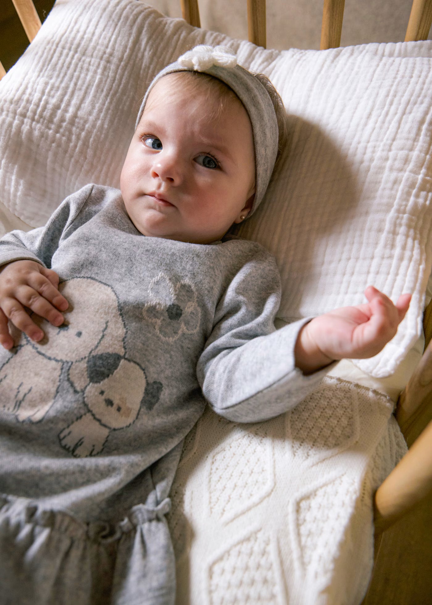 Vestito con fascia neonata Mayoral Newborn cani grigio Mayoral 0-1 Mesi 55cm