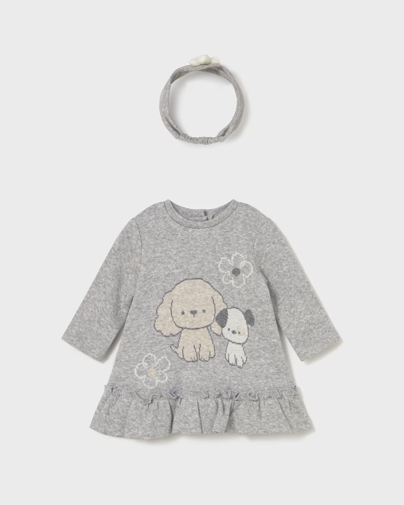 Vestito con fascia neonata Mayoral Newborn cani grigio Mayoral 0-1 Mesi 55cm
