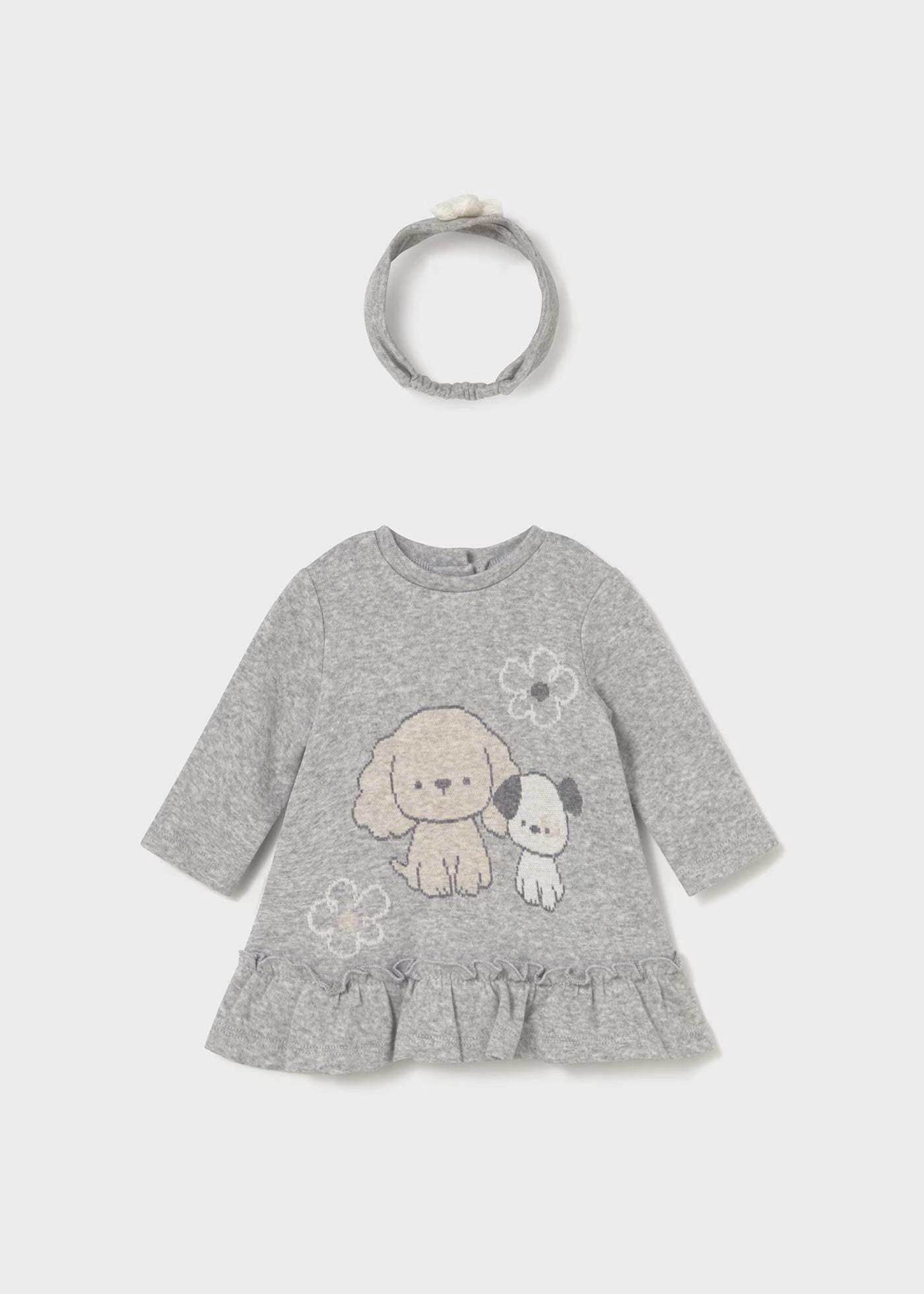 Vestito con fascia neonata Mayoral Newborn cani grigio Mayoral 0-1 Mesi 55cm