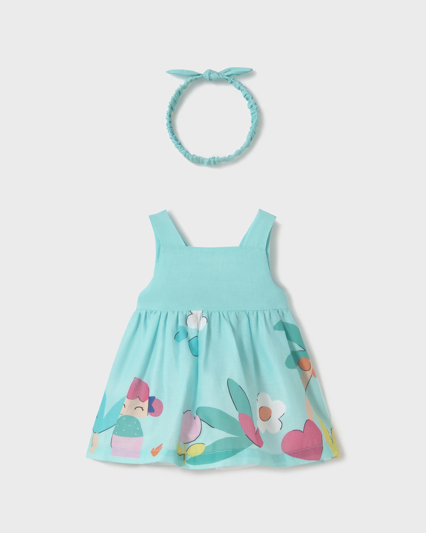 Vestito con fascia neonata Mayoral Newborn Sirena acqua Mayoral Acqua