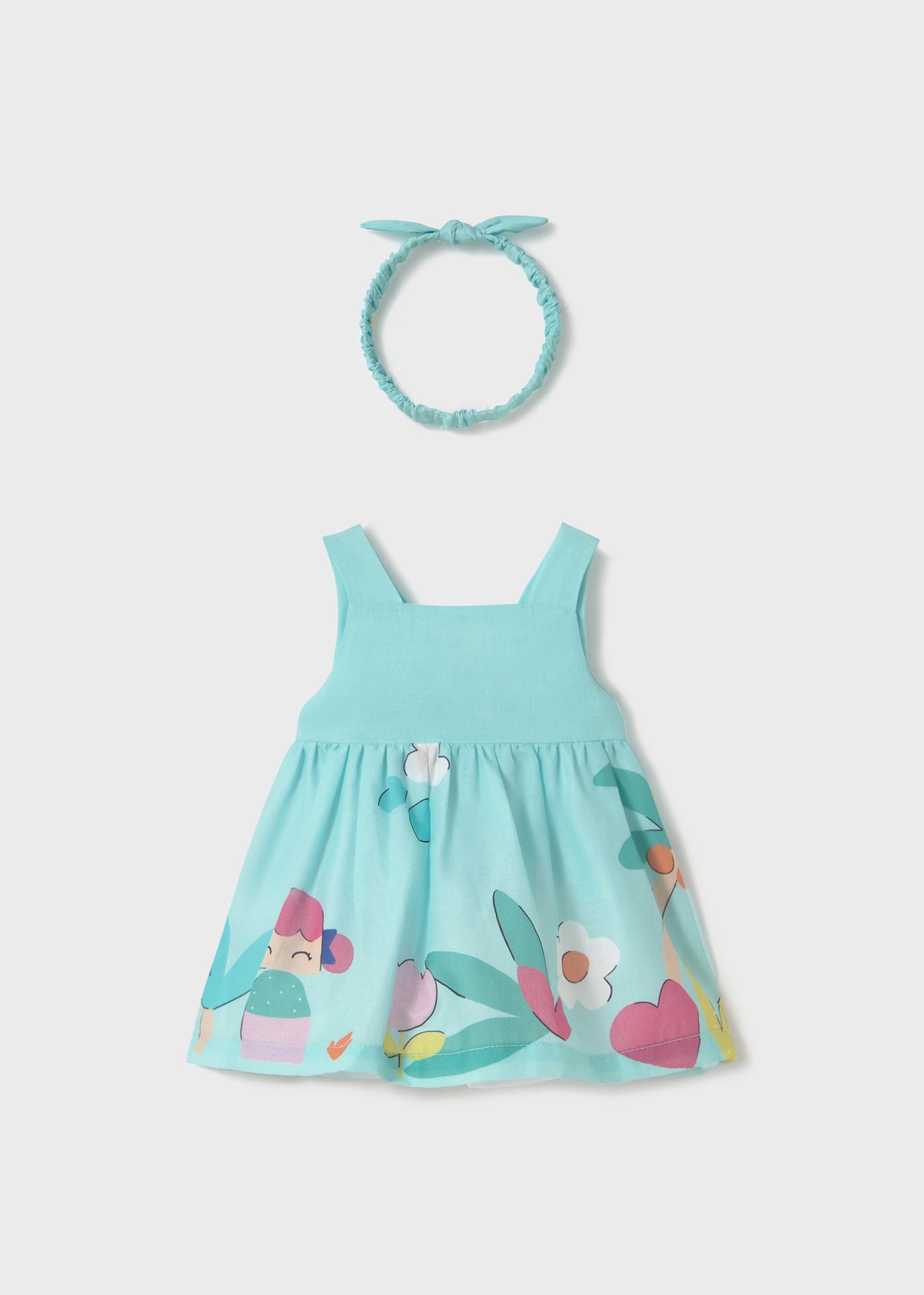 Vestito con fascia neonata Mayoral Newborn Sirena acqua Mayoral Acqua