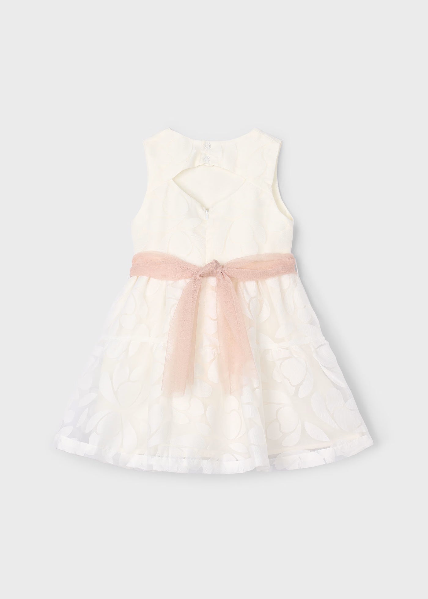 Abito panna floreale bambina Mayoral con fusciacca fiori rosato Mayoral Panna