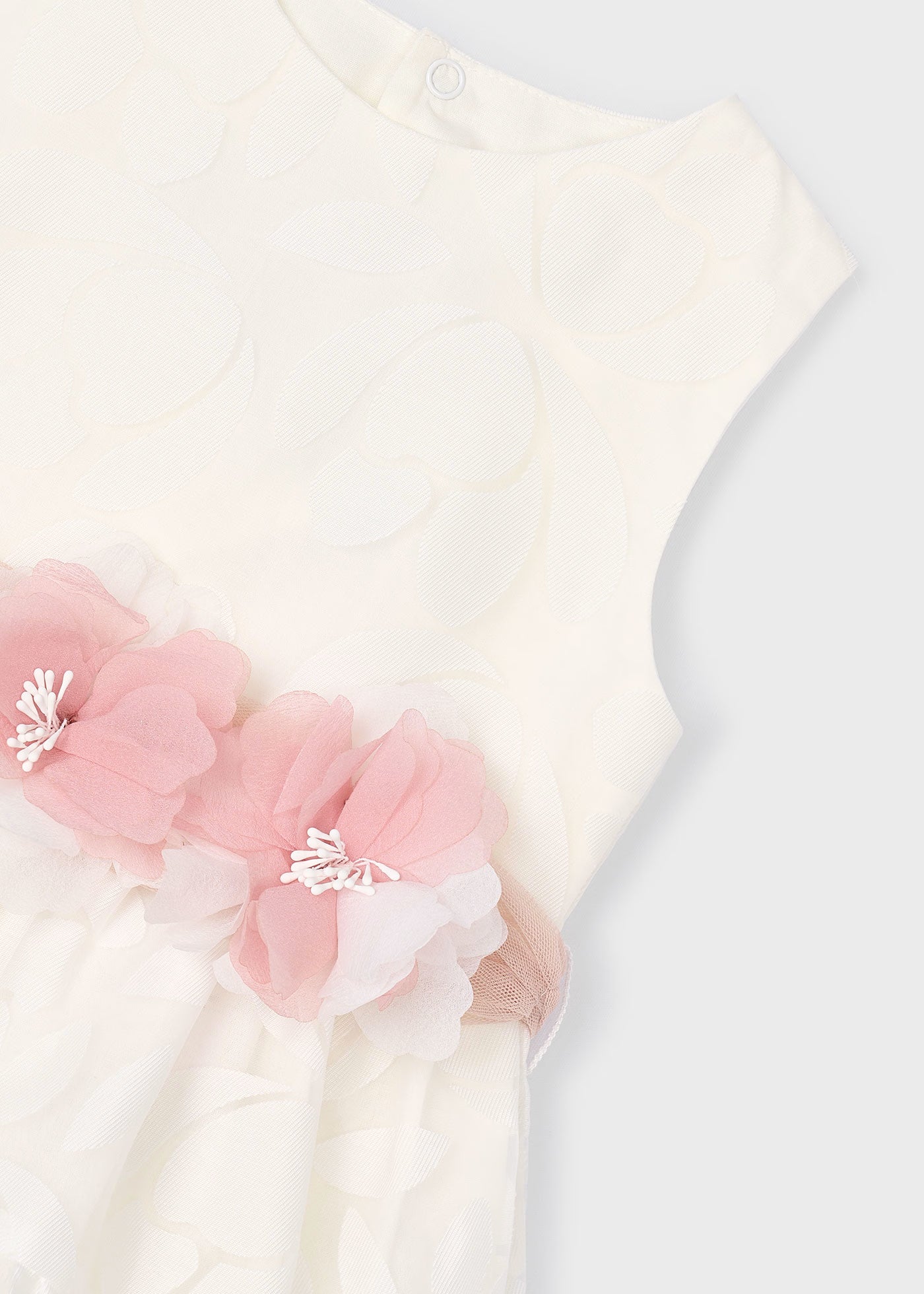 Abito panna floreale bambina Mayoral con fusciacca fiori rosato Mayoral Panna