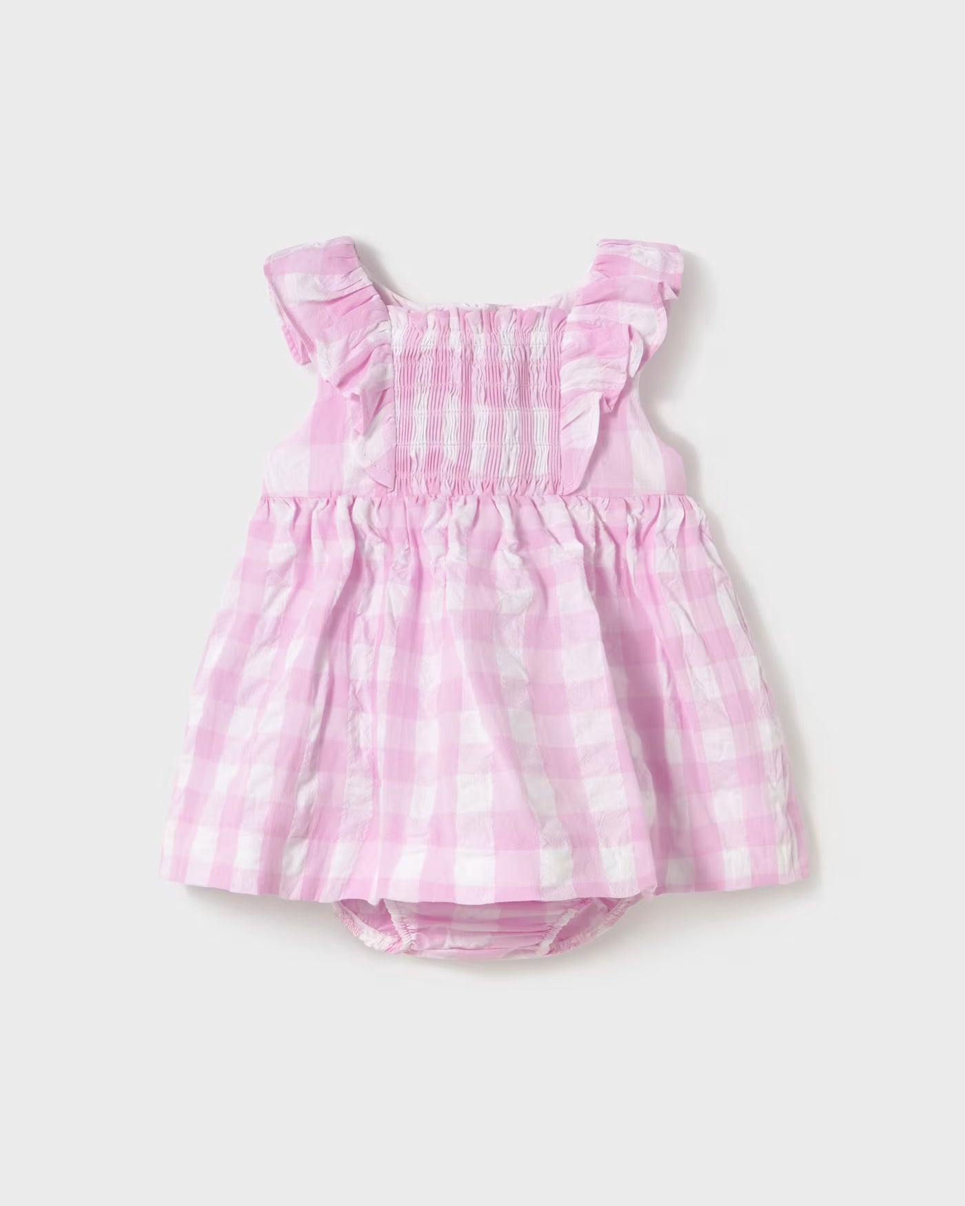 Vestito con Mutandina vichy neonata Mayoral rosa quadri Mayoral Rosa