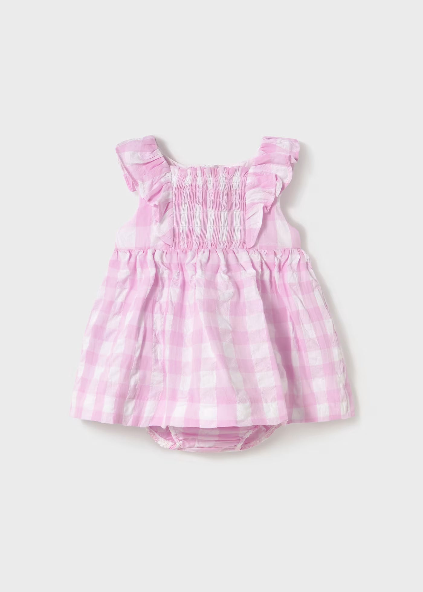 Vestito con Mutandina vichy neonata Mayoral rosa quadri Mayoral Rosa