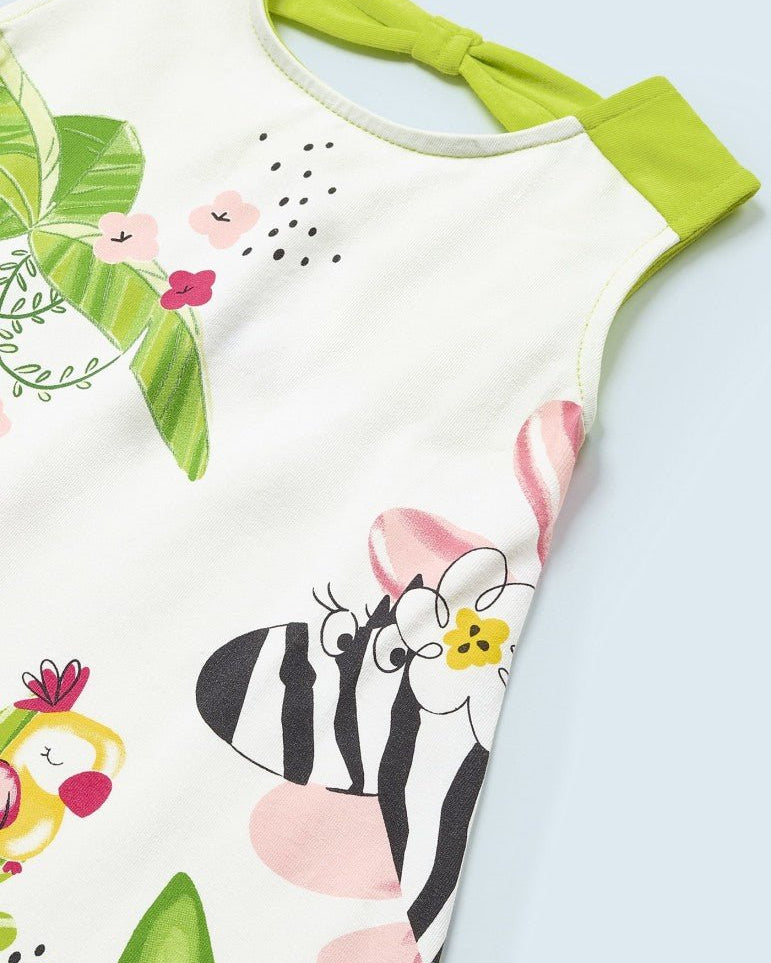 Vestito con stampa cotone sostenibile neonata Mayoral - ErreGiModaBimbo
