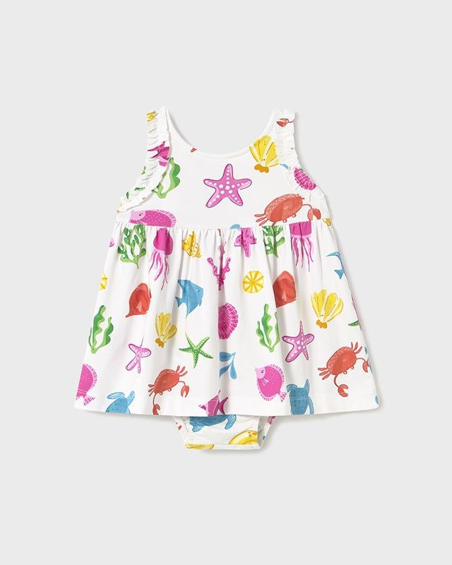 Vestito copri pannolino neonata Mayoral fauna marina Mayoral Bianco