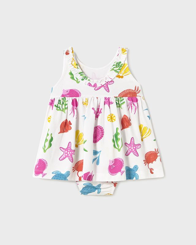 Vestito copri pannolino neonata Mayoral fauna marina Mayoral Bianco