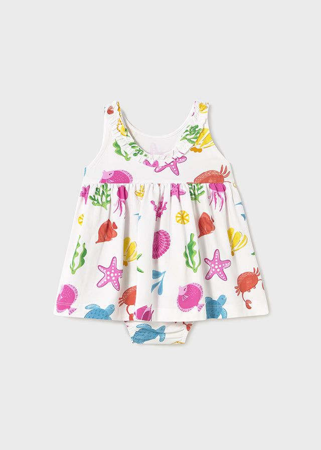 Vestito copri pannolino neonata Mayoral fauna marina Mayoral Bianco