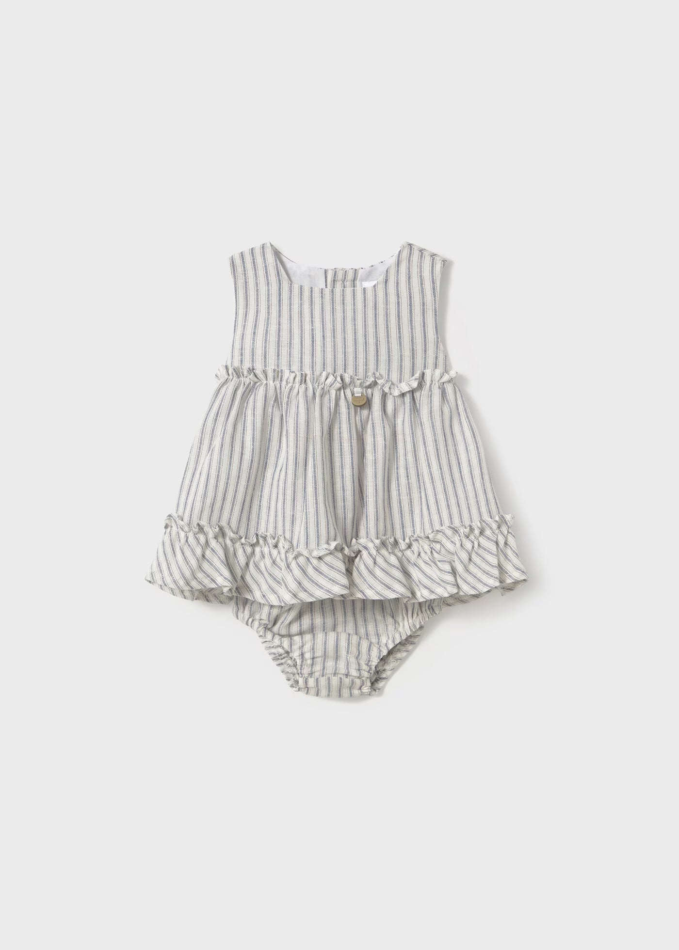 Vestito copri pannolino neonata Mayoral Newborn righe misto lino Mayoral Righe