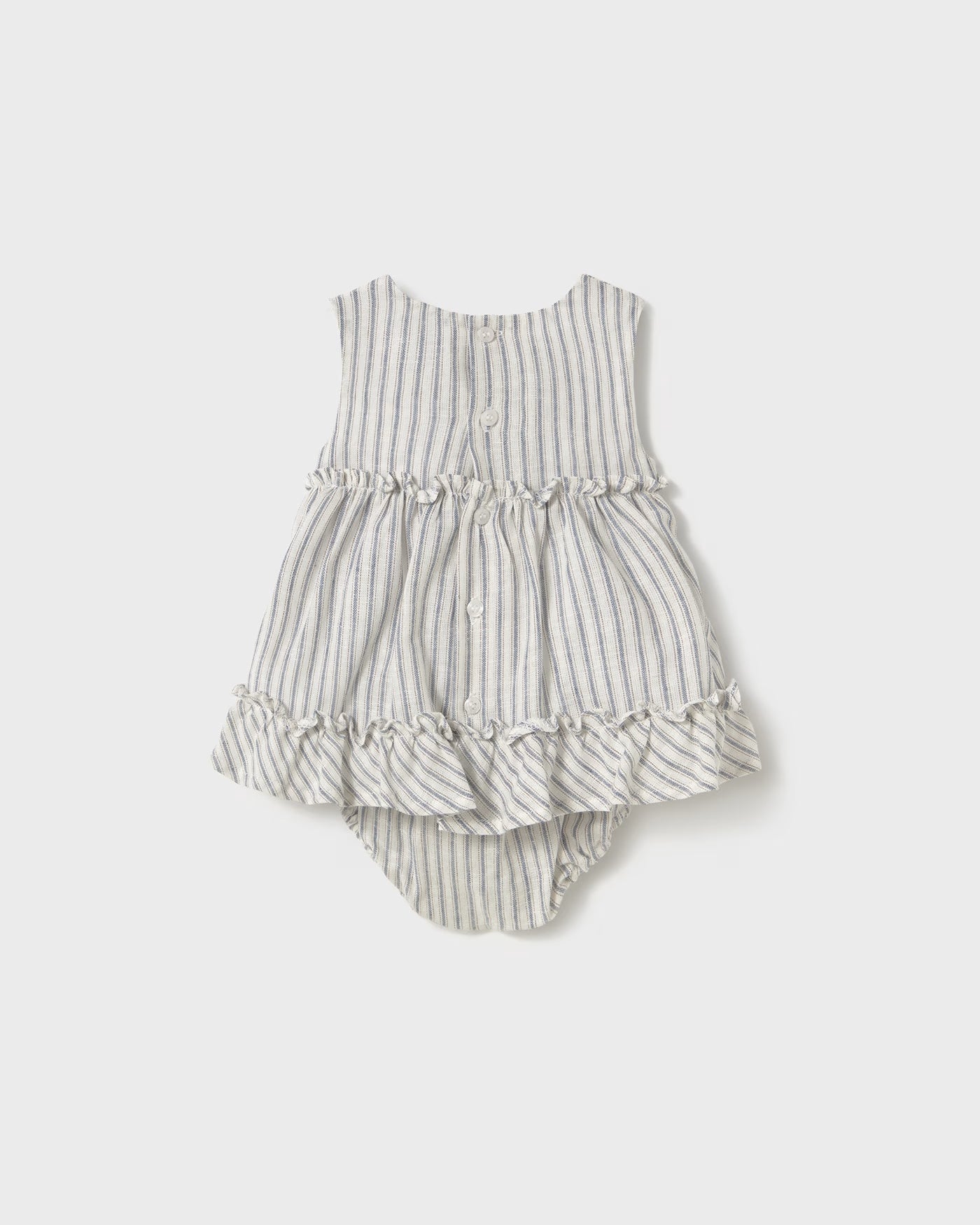 Vestito copri pannolino neonata Mayoral Newborn righe misto lino Mayoral Righe