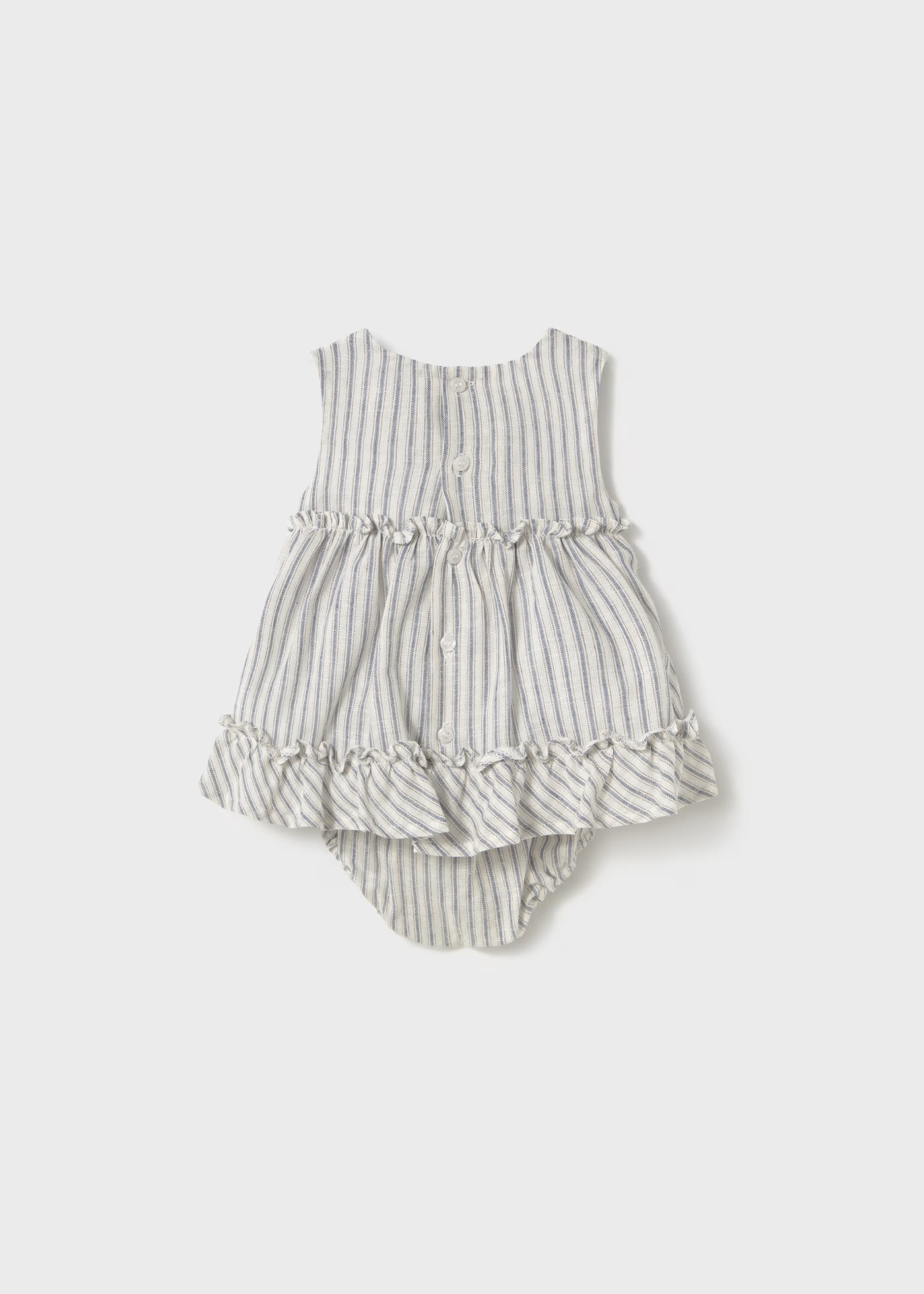 Vestito copri pannolino neonata Mayoral Newborn righe misto lino Mayoral Righe