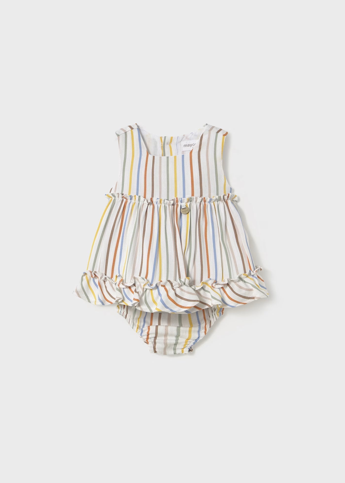 Vestito copri pannolino neonata Mayoral Newborn righe colorate pastello Mayoral Righe