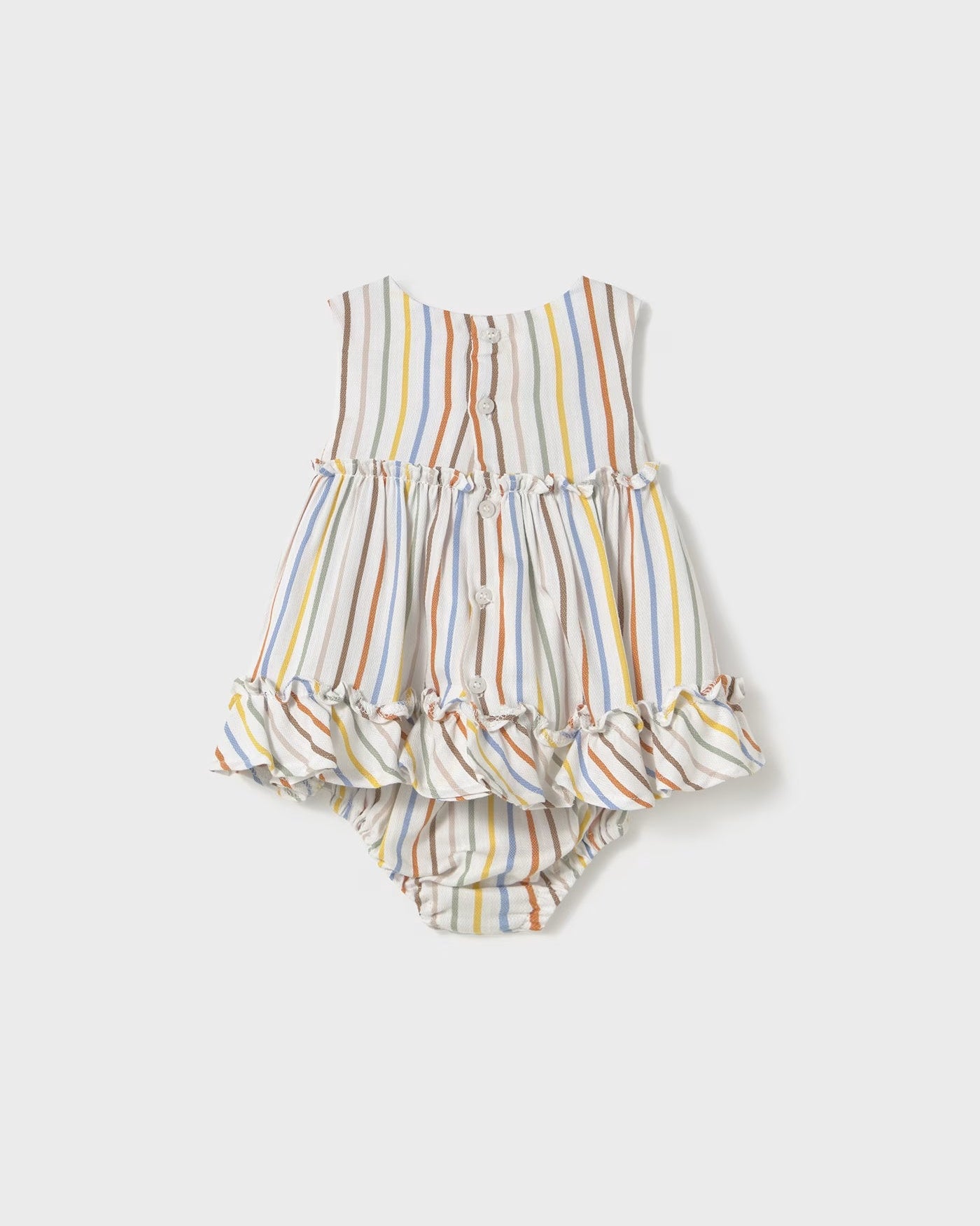 Vestito copri pannolino neonata Mayoral Newborn righe colorate pastello Mayoral Righe
