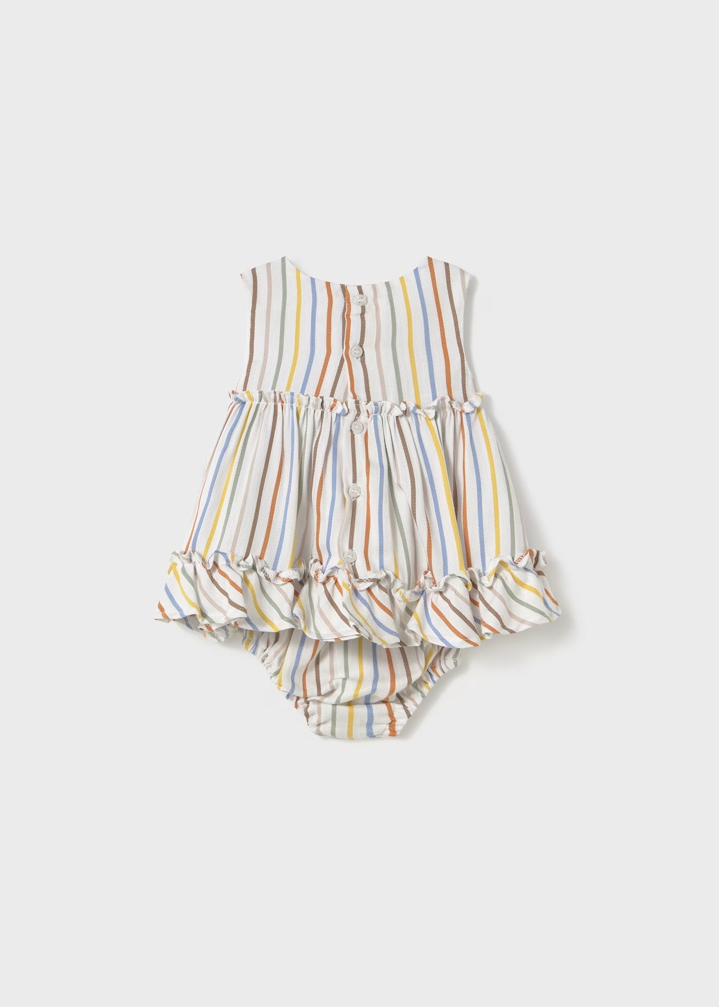 Vestito copri pannolino neonata Mayoral Newborn righe colorate pastello Mayoral Righe