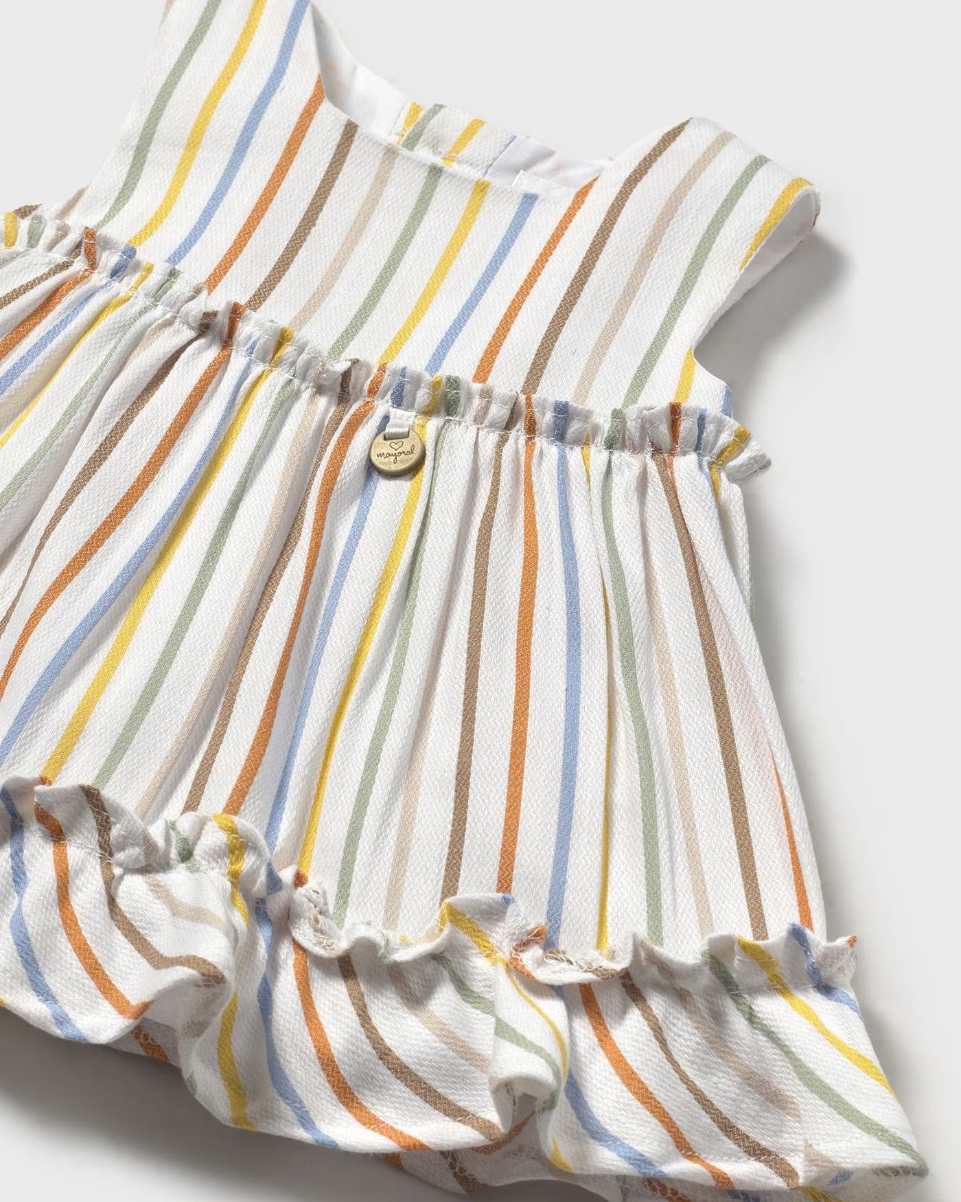 Vestito copri pannolino neonata Mayoral Newborn righe colorate pastello Mayoral Righe