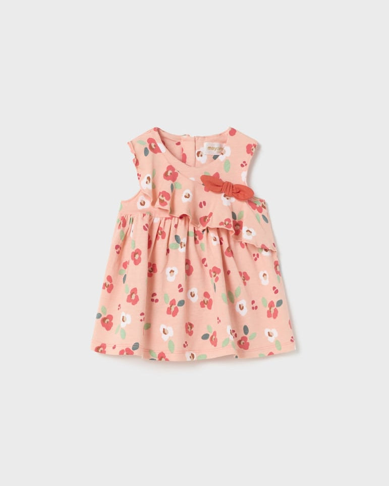 Vestito cotone neonata Mayoral Newborn pesca floreale - ErreGiModaBimbo