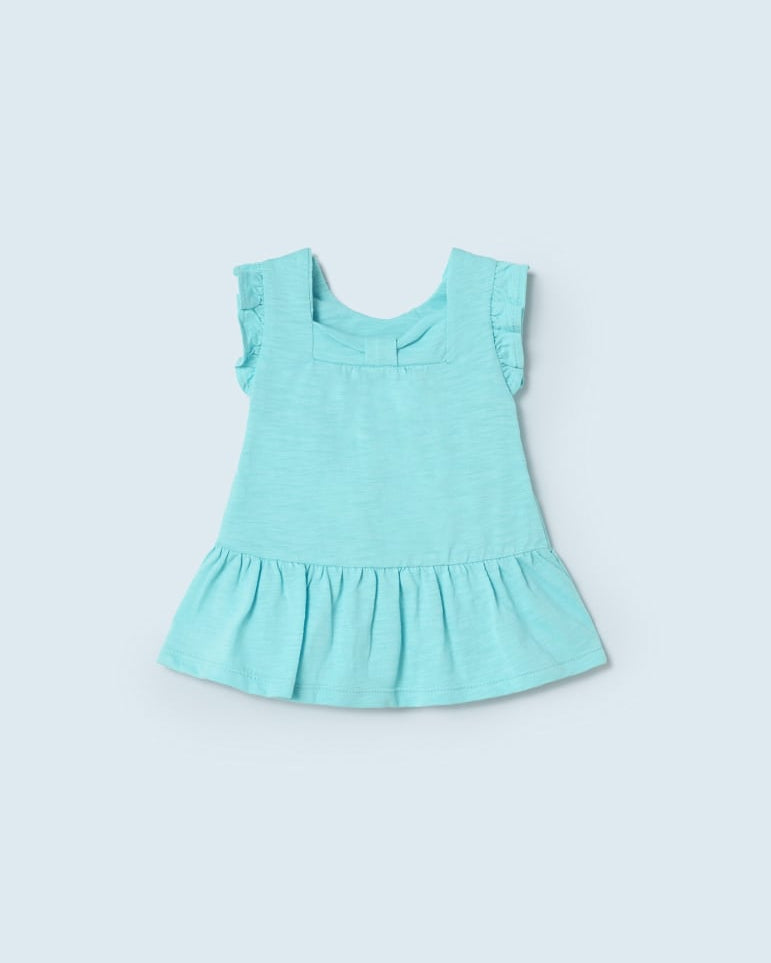 Vestito cotone neonata Mayoral Newborn turchese - ErreGiModaBimbo
