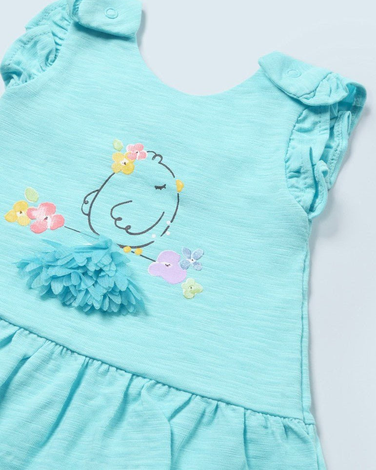 Vestito cotone neonata Mayoral Newborn turchese - ErreGiModaBimbo