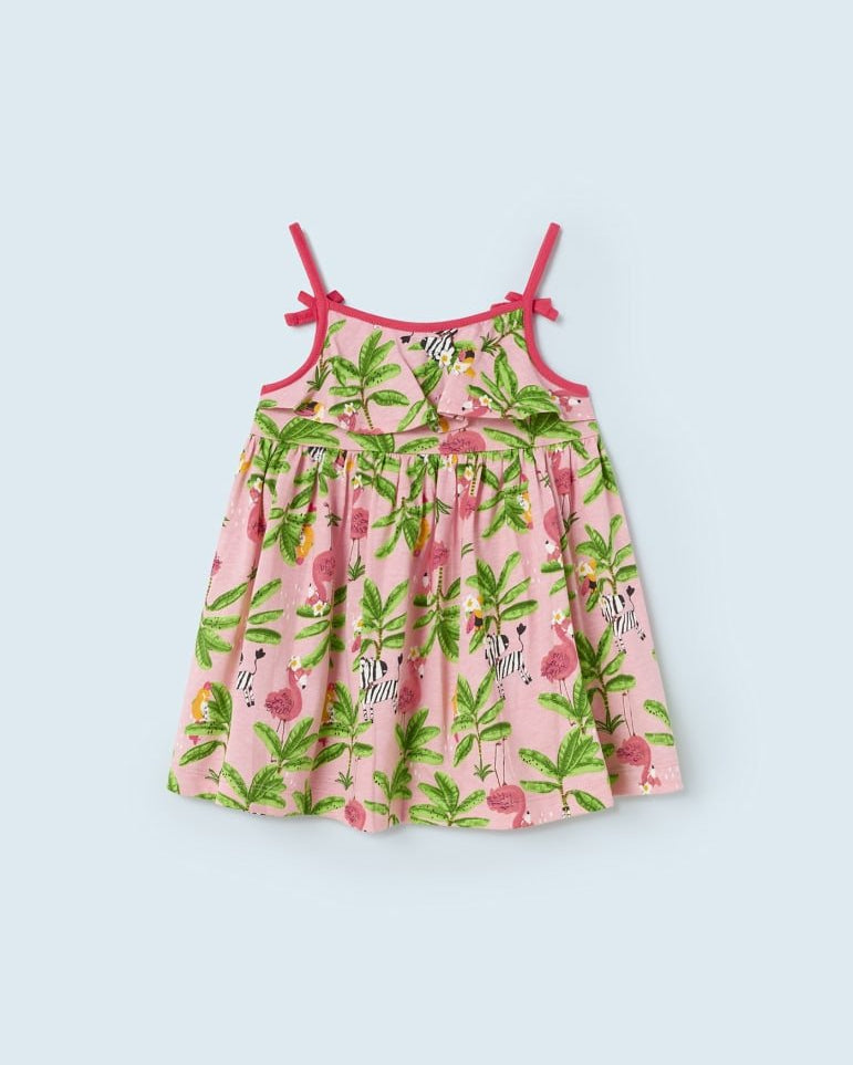 Vestito cotone stampa tropicale neonata Mayoral rosa - ErreGiModaBimbo