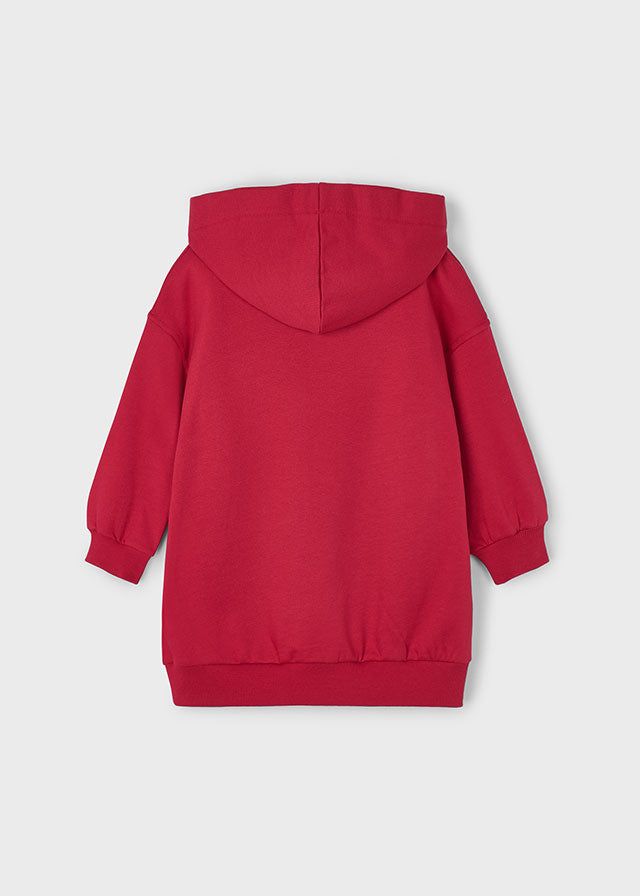 Vestito felpa cappuccio bambina Mayoral Parigina rosso Mayoral 2 Anni 92cm