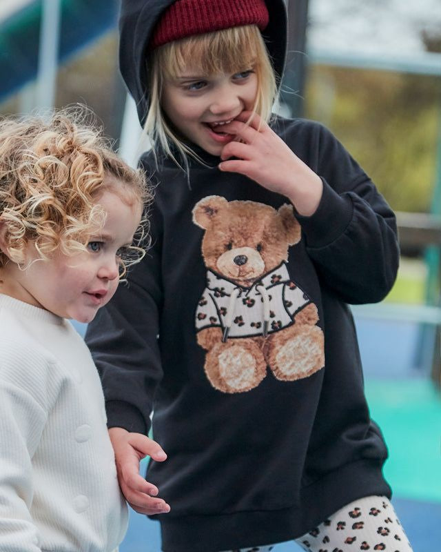 Vestito felpa cappuccio bambina Mayoral Teddy nero Mayoral 2 Anni 92cm