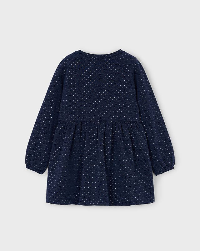 Vestito felpa con borsetta bambina Mayoral blu pois oro Mayoral 2 Anni 92cm
