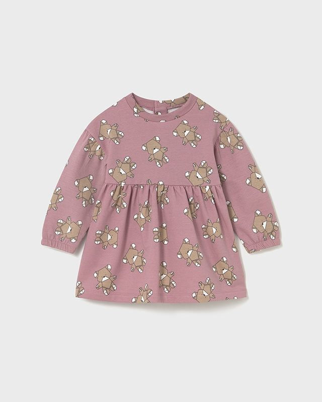 Vestito felpa neonata Mayoral stampa orsetti cubico rosa Mayoral 6 Mesi 68cm