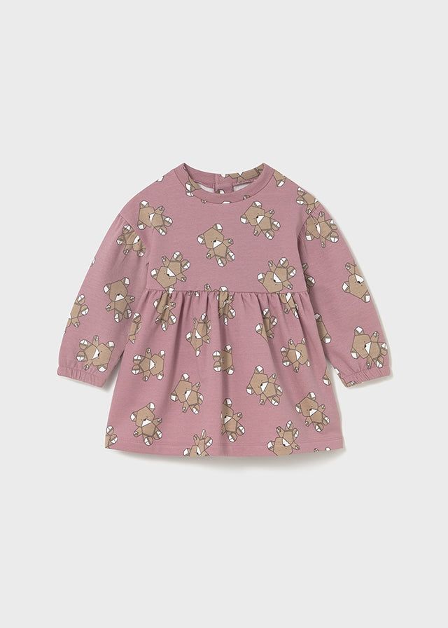 Vestito felpa neonata Mayoral stampa orsetti cubico rosa Mayoral 6 Mesi 68cm