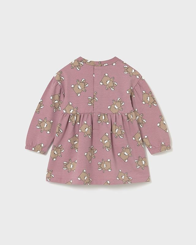 Vestito felpa neonata Mayoral stampa orsetti cubico rosa Mayoral 6 Mesi 68cm