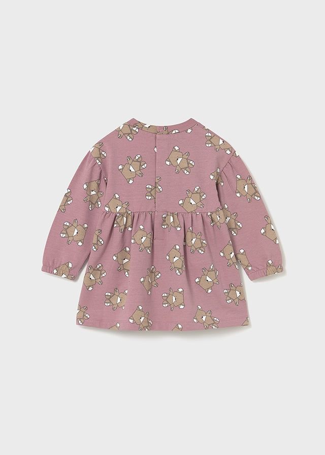 Vestito felpa neonata Mayoral stampa orsetti cubico rosa Mayoral 6 Mesi 68cm