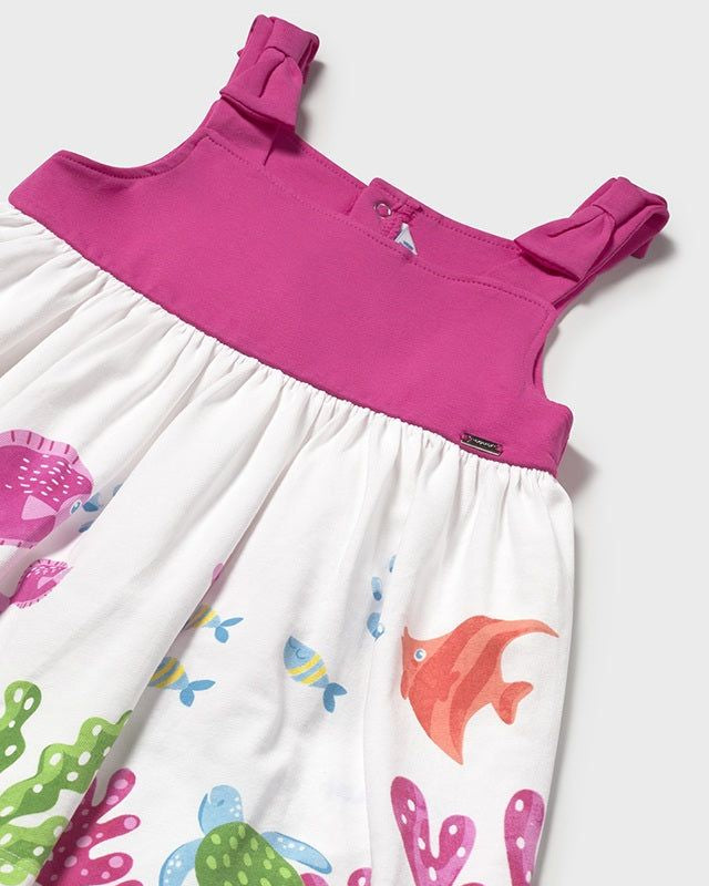 Vestito fresco cotone neonata Mayoral Fiori fucsia Mayoral Fucsia